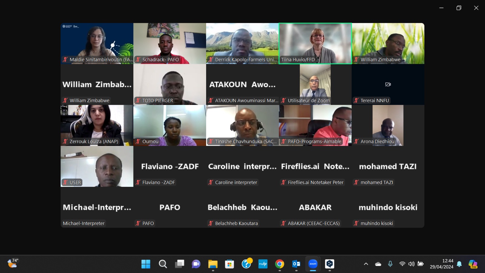 Plateforme d’échange : Session 18 : “Changement climatique : Préparation aux catastrophes”, modérée par PROPAC&SACAU
